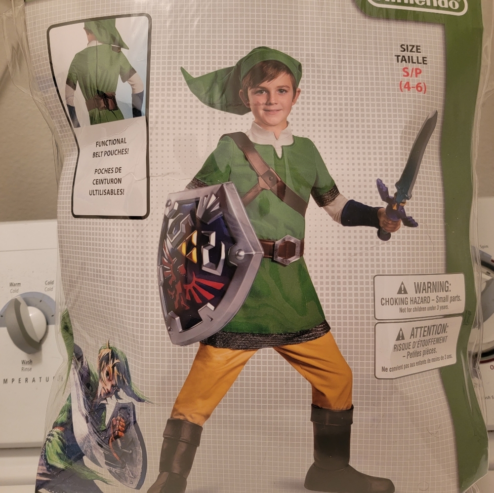 Zelda Link Costume, Size 4-6
